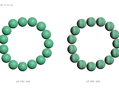 Fashionable Green Beaded Bracelets Set of Two With LY FREE CUT Design 3d model
