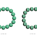 Fashionable Green Beaded Bracelets Set of Two With LY FREE CUT Design