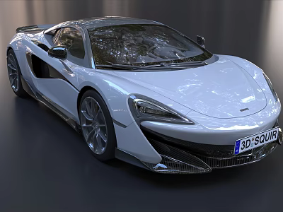 White Sports Car With Sleek Aerodynamic Body And Modern Sporty Exterior Design 3d model