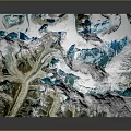 3D Terrain Model Featuring Mountains Glaciers Undulating Landscape And Vegetation Details