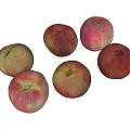 Six Fresh Red and Green Peaches Arranged on Clean White Background Surface