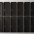 Black Hinged Doors Collection With Classic Design And Metal Handles