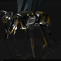 Mechanical Ant Shaped Industrial Equipment 3D Model With Yellow Gray Design Mechanical Legs And Wings