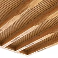 Wooden Ceiling With Carved Patterns And Grid Design 3d model