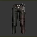 Game Movie Character Tactical Pants Design With Leather Belt Sheath Buttons And Brown Accents