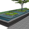 Tree Pit With Two Trees Greenery And Paved Surrounding Landscape Design 3d model