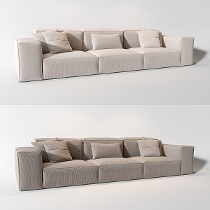 Three-seat sofa Tofu block sofa Cream style sofa Minimalist sofa Bread sofa 3d model