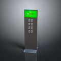 Vertical Information Signage With Green Display Screen Insta Text And Square Icons