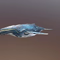 Realistic Blue White Whale with Textured Skin in Gradient Background