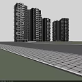 Modern High Rise Residential Buildings With Green Surroundings And Exterior Design