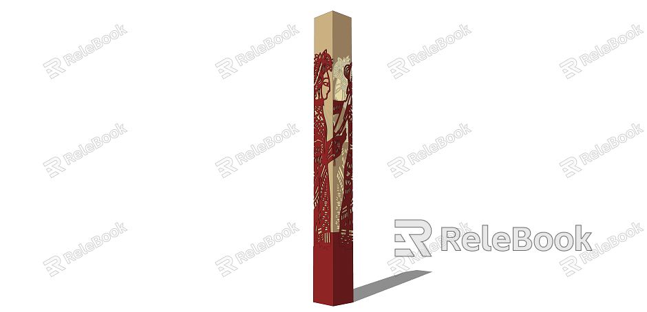 Chinese style column landscape column model