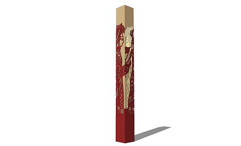 Chinese style column landscape column 3d model