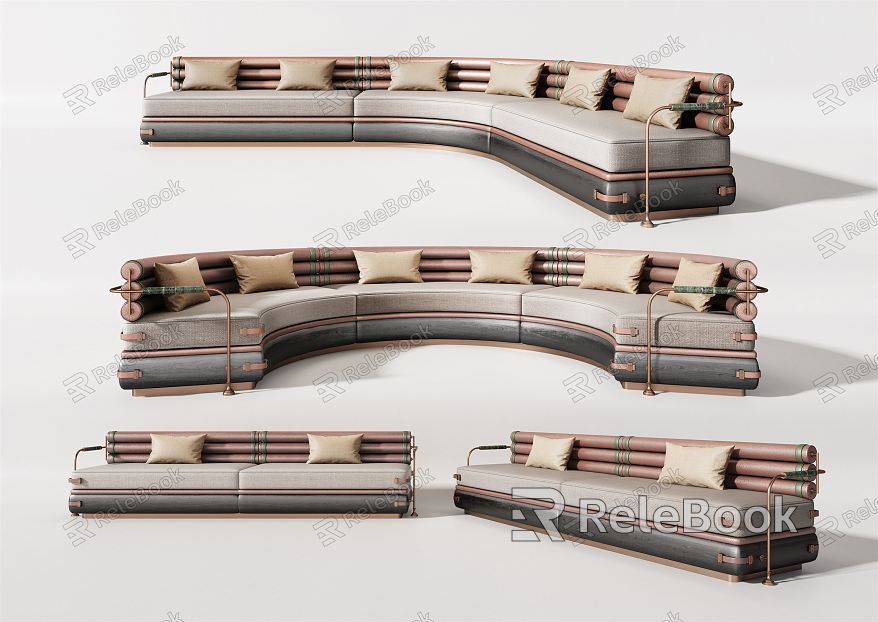 Modern Card Seat Curved Sofa Card Seat Combination model