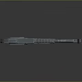 Futuristic Red Black Tactical Weapon With Mechanical Barrel Grip And Magazine Design
