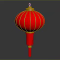 Traditional Red Decorative Lantern Furniture With Gold Accents And Hanging Tassel Design