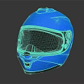 Blue Modern Full Face Helmet With Sleek Surface And Black Visor 3d model