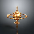 Golden Celestial Globe Astronomical Model With Orbital Rings And Spherical Design For Universe Exploration