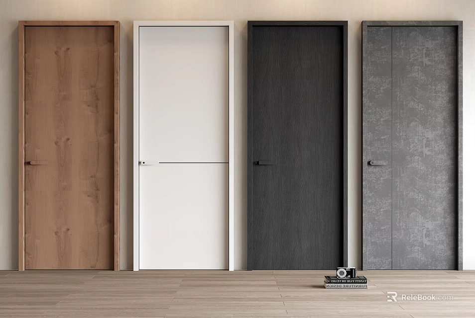 Modern Interior Hinged Doors In Various Materials And Colors For Home Design 3d model 