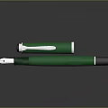 Elegant Green Fountain Pen With Shiny Metallic Accents And Smooth Grip
