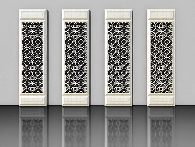 New Chinese-style Ornaments Screen Flower Screen Partition Ornaments 3d model