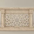 Decorative Stone Balustrade With Intricate Geometric Cutout Patterns For Architectural Design 3d model