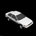 Classic White Two Door Car With Black Stripes And Alloy Wheels