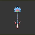 Mythical Fantasy Game Movie Character With Pink Blue Green Feathery Tail And Scaled Body