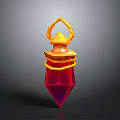 Stylish Fashion Clothing Accessory Featuring Golden Top Red Geometric Pendant Decorative Design For Outfits