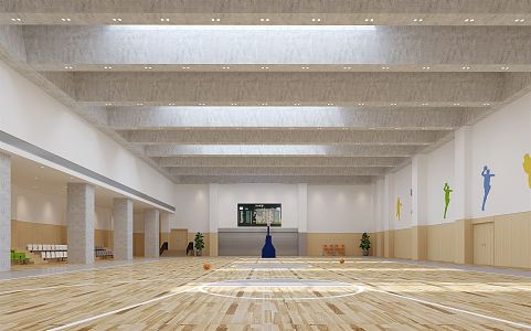 modern basketball court 3d model