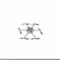 Hexacopter Drone With White Body Black Propellers And Hexagonal Frame Design