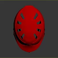Red Weapon Helmet With Black Face Mask And Protective Design For Safety Use