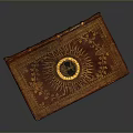 Intricately Carved Wooden Box With Sun Pattern And Floral Designs