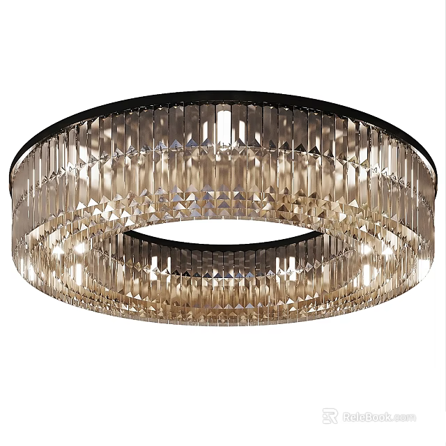 Round Crystal Ceiling Light Modern Luxury Elegant Sparkling Decorative Fixture 3d model
