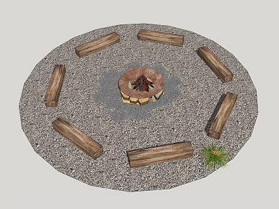 Modern Campfire Camp 3d model