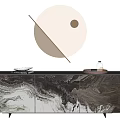 Modern TV Stand With Marble Pattern Surface And Decorative Items On Top 3d model
