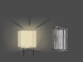 Modern lawn lamp 3d model