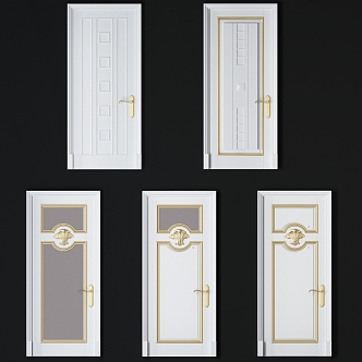 European-style swing door 3d model