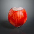Vibrant Red Hazelnut With White Top And Smooth Glossy Surface 3d model