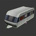 Stylish Modern White Caravan Trailer With Sleek Exterior And Black Windows
