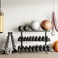 Sports Equipment With Punching Bag Exercise Balls Dumbbell Rack And Yoga Hammock