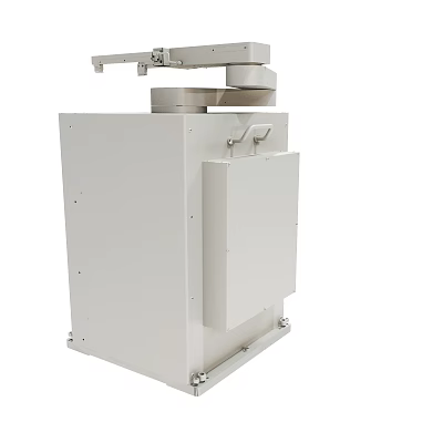Sturdy White Industrial Mechanical Equipment With Metal Structure And Cabinet Door 3d model