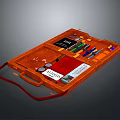 Portable Orange Stationery Storage Case With Colored Pencils Pens And Notepad