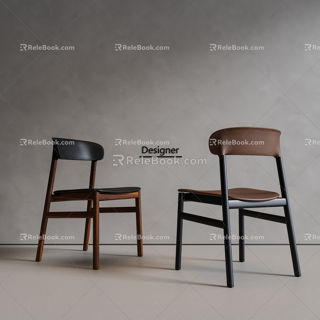 Modern single chair dining chair 3d model