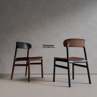 Modern single chair dining chair 3d model