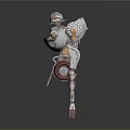 Futuristic Mechanical Robot with Multiple Arms Legs and Biomorphic Design in