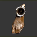 Unique Foot Shaped Terracotta Lamp Combination With Handle And Top Structure For Decorative Use