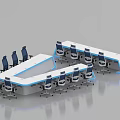 Professional Control Room Interior Design With Modern Console Desks And Ergonomic Chairs