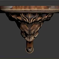 Copper Lion Head Sculpture With Intricate Carving And Ornate Circular Design