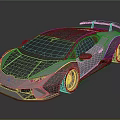 Luxury Sports Car With Sleek Design Shiny Metallic Body Rear Spoiler And Alloy Wheels