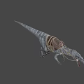 Game Movie Character Dinosaur Equipped With Straps Saddle And Brown Pouch